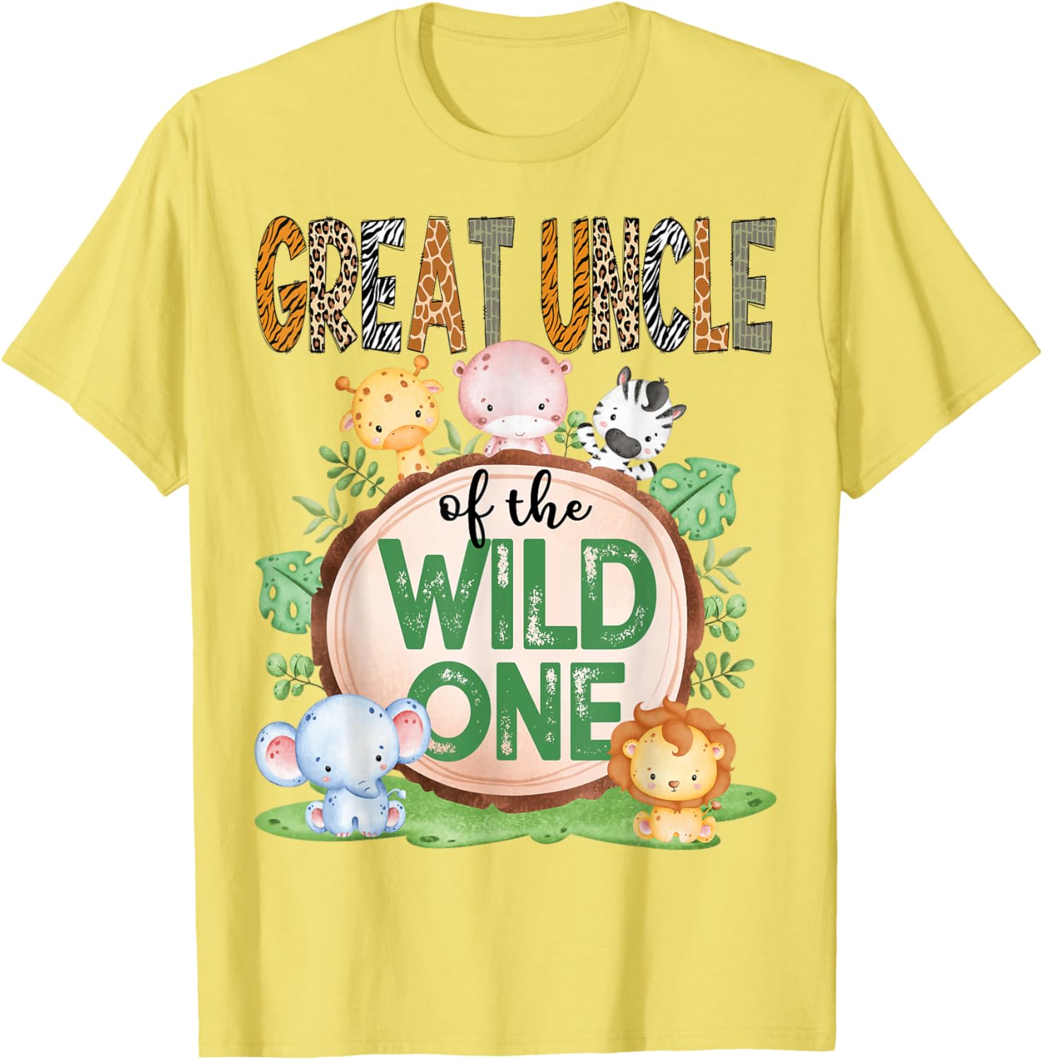 Great Uncle Of The Wild One Safari Jungle T-Shirt for 1st Birthday Fun - 7