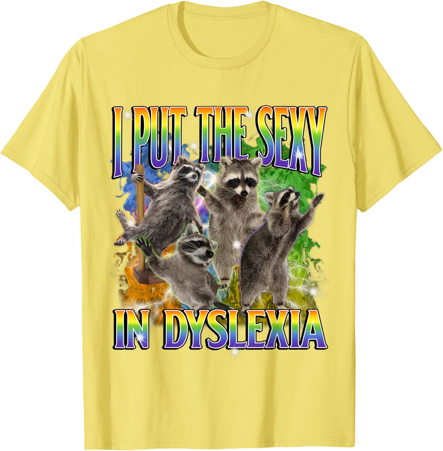 Funny Dyslexia Raccoon Meme T-Shirt – Unique and Unhinged Style - 10