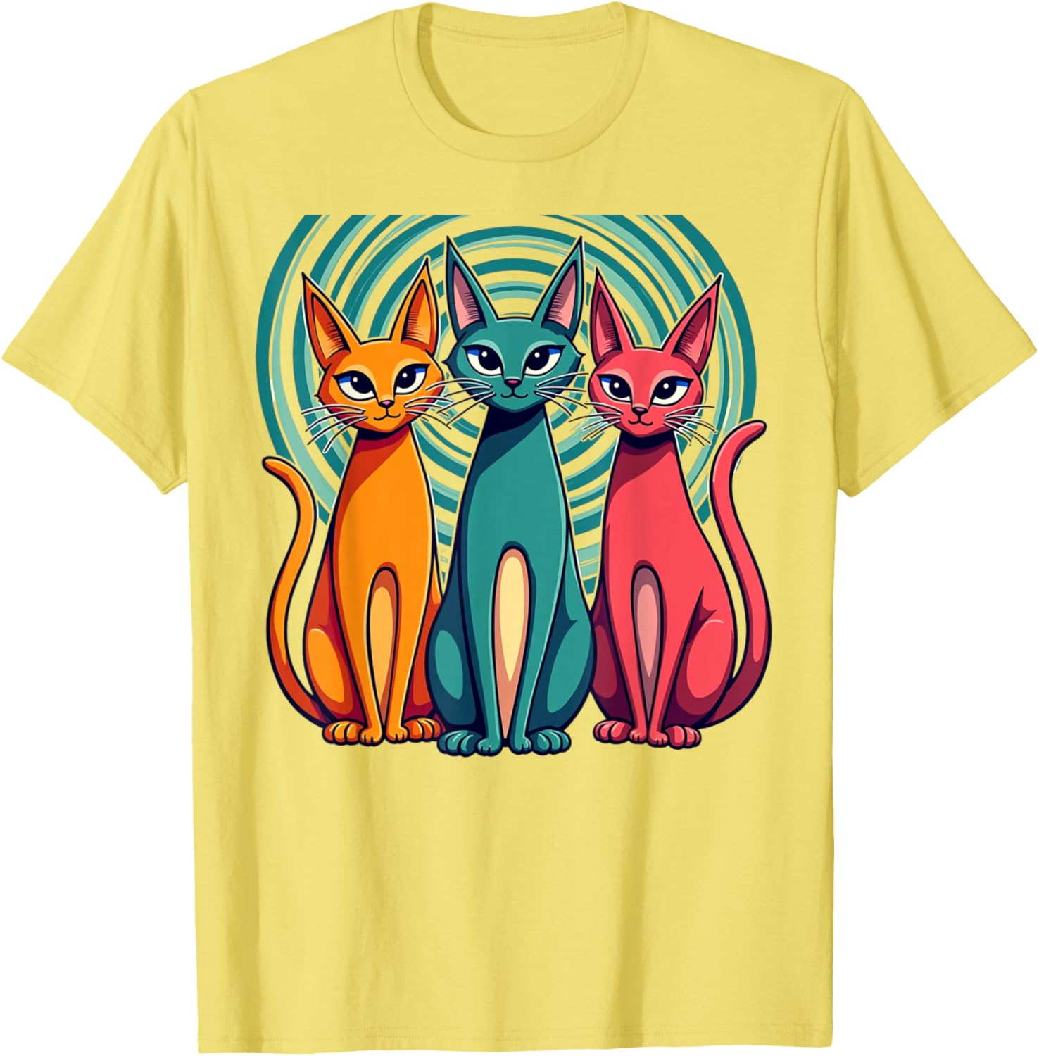 Vintage Retro Mid-Century Modern Cats T-Shirt 50s 60s Style Fashion - 24
