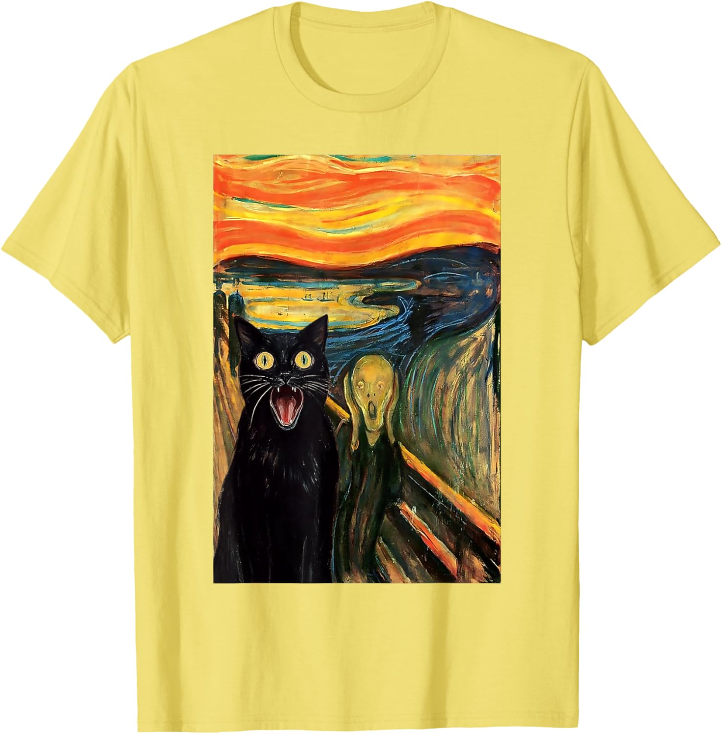 Funny Black Cat Scream Parody T-Shirt for Cat Lovers and Fans - 5
