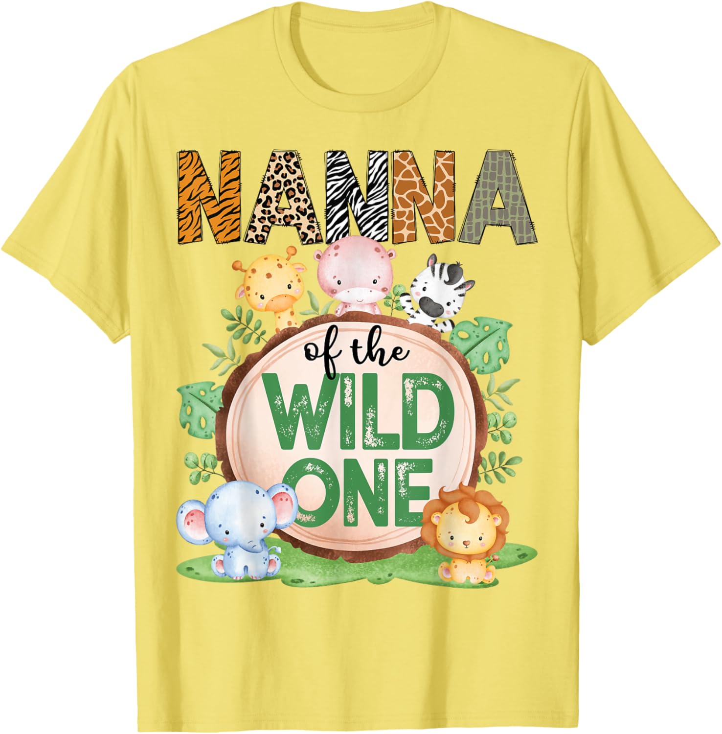 Nanna Of The Wild One 1st Birthday Safari Jungle T-Shirt for Kids - 4