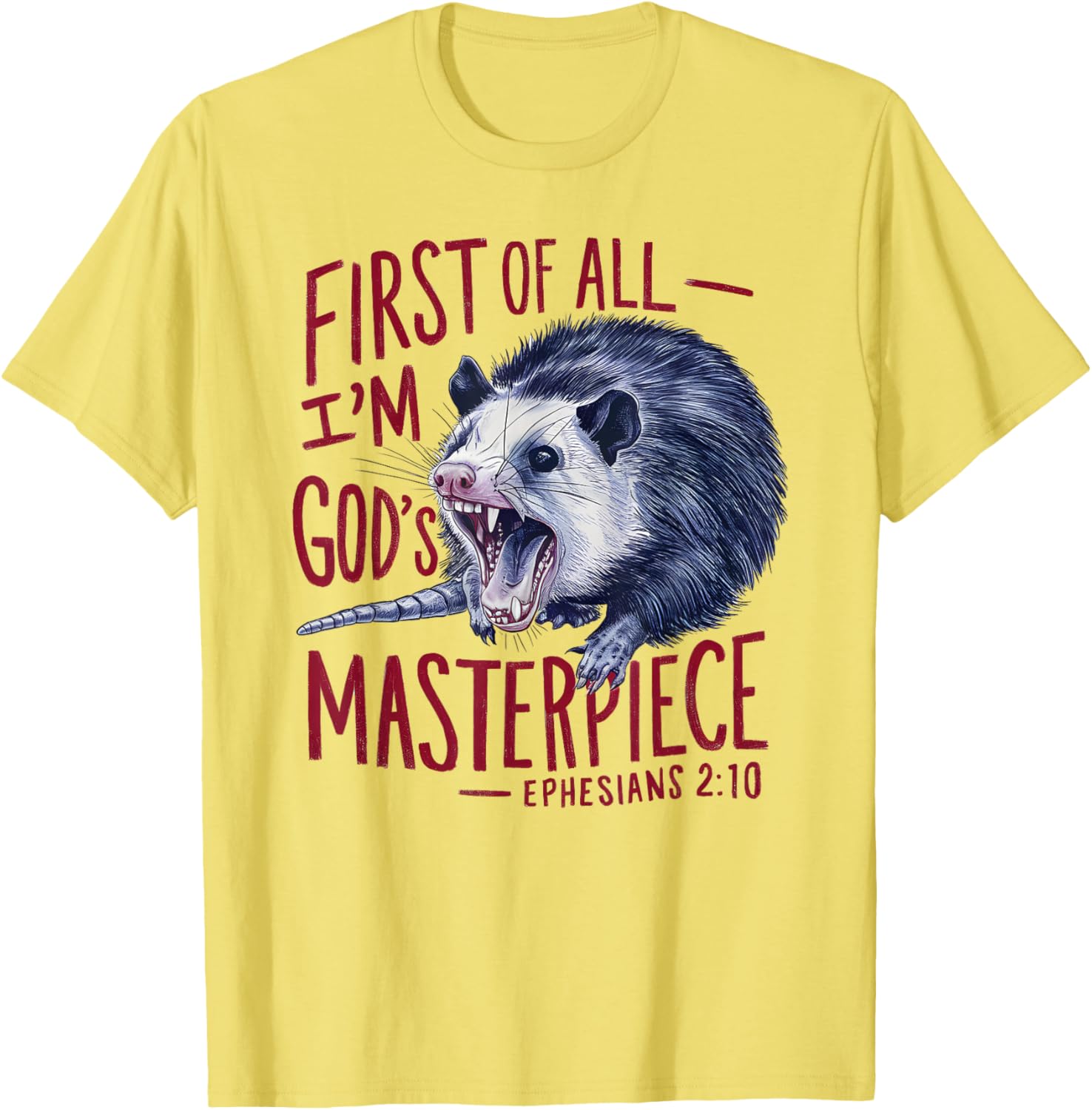 Funny Raccoon T-Shirt I'm God's Masterpiece Gift for Animal Lovers - 3