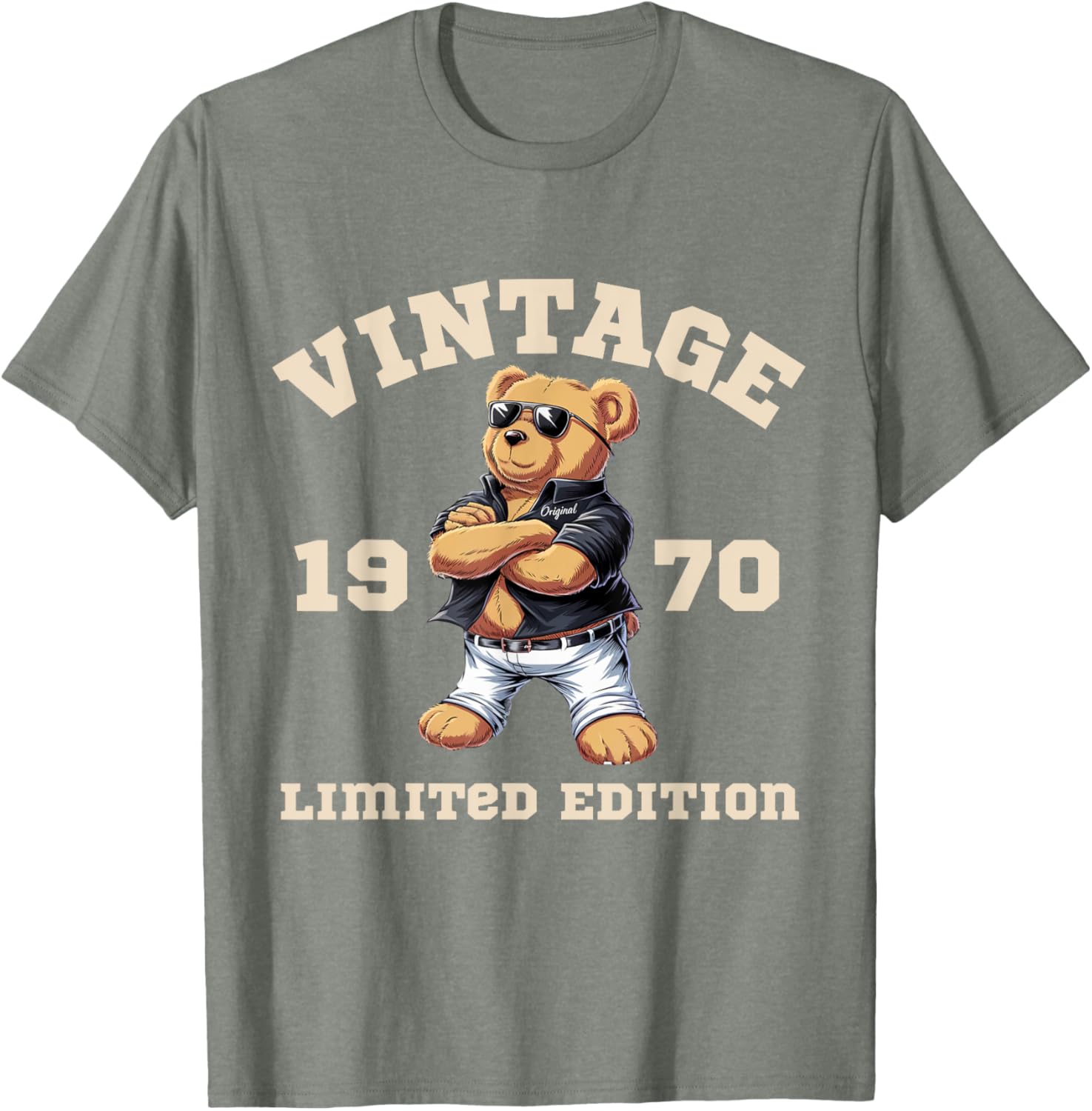 Mens Vintage 55th Birthday Teddy Bear T-Shirt for 1970 Born Lovers - 16