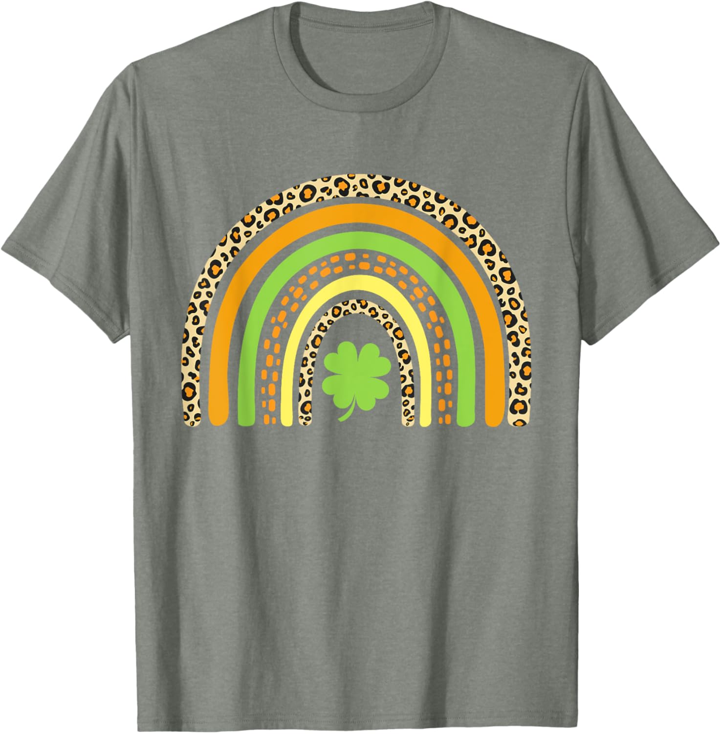 St Patrick's Day Leopard Rainbow Clover T-Shirt for Festive Fun - 12