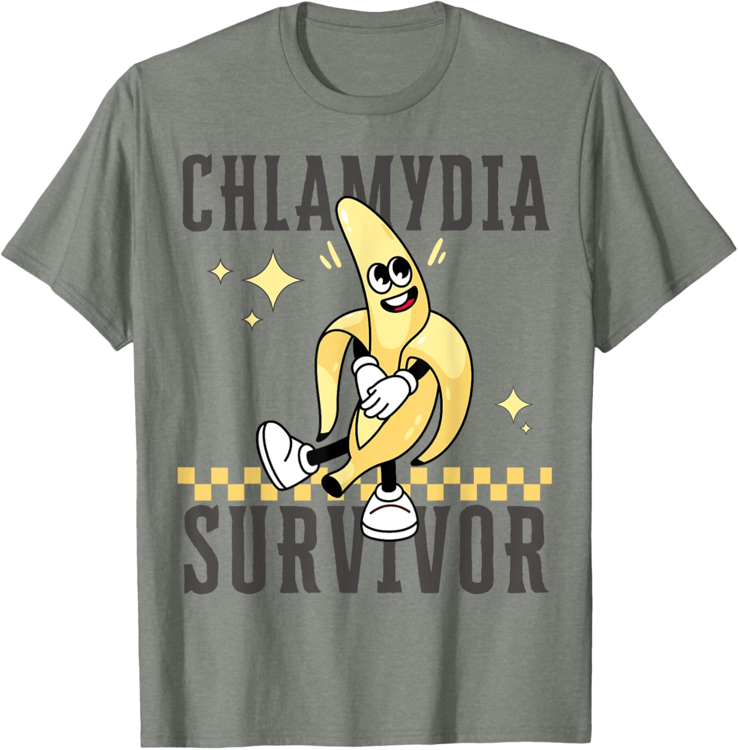 Funny Banana Chlamydia Survivor T-Shirt for Humorous Casual Wear - 2
