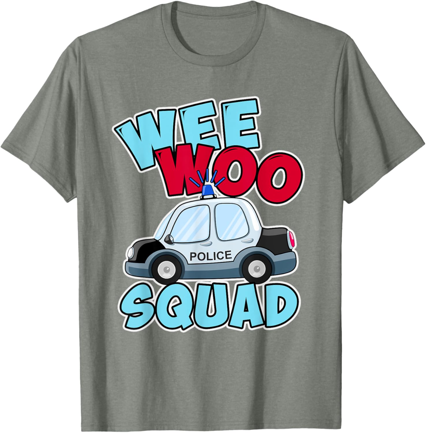 Wee Woo Squad Police Car T-Shirt for Kids - Fun Policeman Design - 21