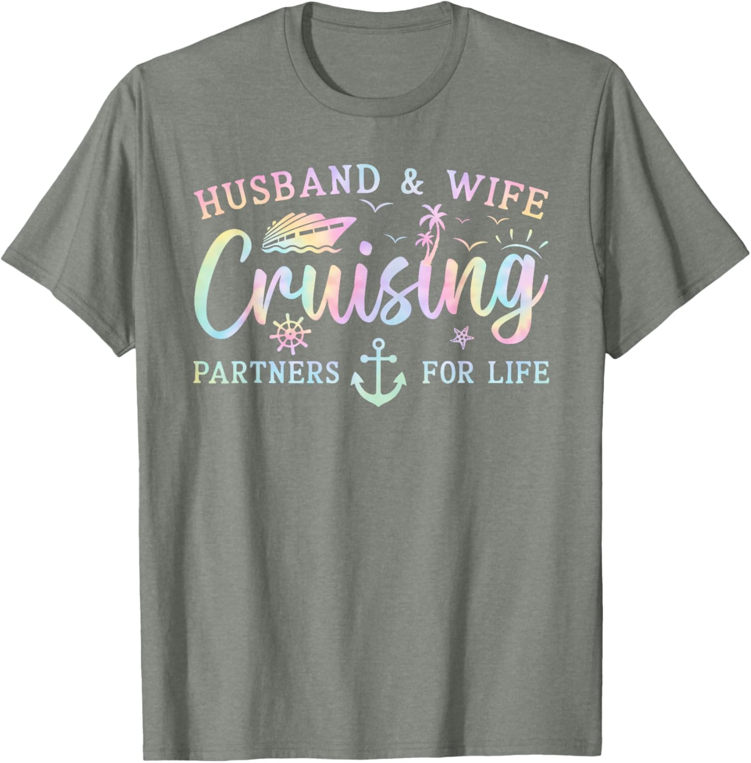 Matching Husband and Wife Cruise T-Shirt 2025 for Couples Adventure - 1