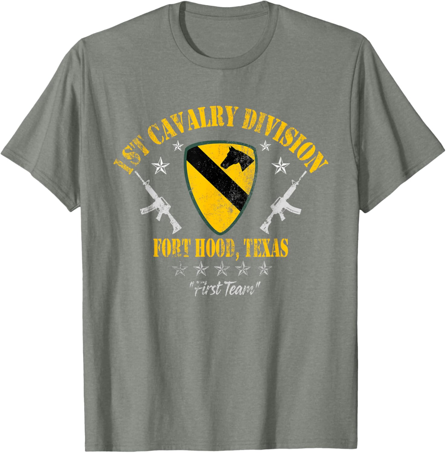 1st Cavalry Division Veteran Fort Hood TX Vintage Patriotic T-Shirt - 2