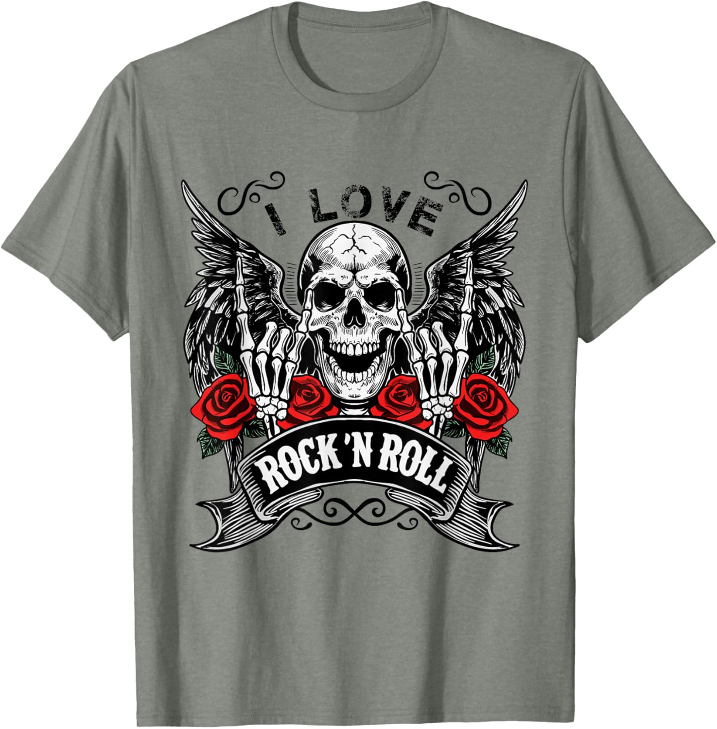 Vintage Rock And Roll Skeleton Hands T-Shirt for Music Lovers - 8
