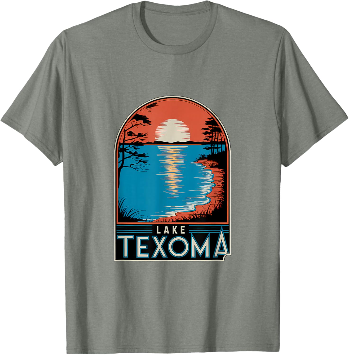 Lake Texoma Sunset Reflection Adventure T-Shirt for Nature Lovers - 19