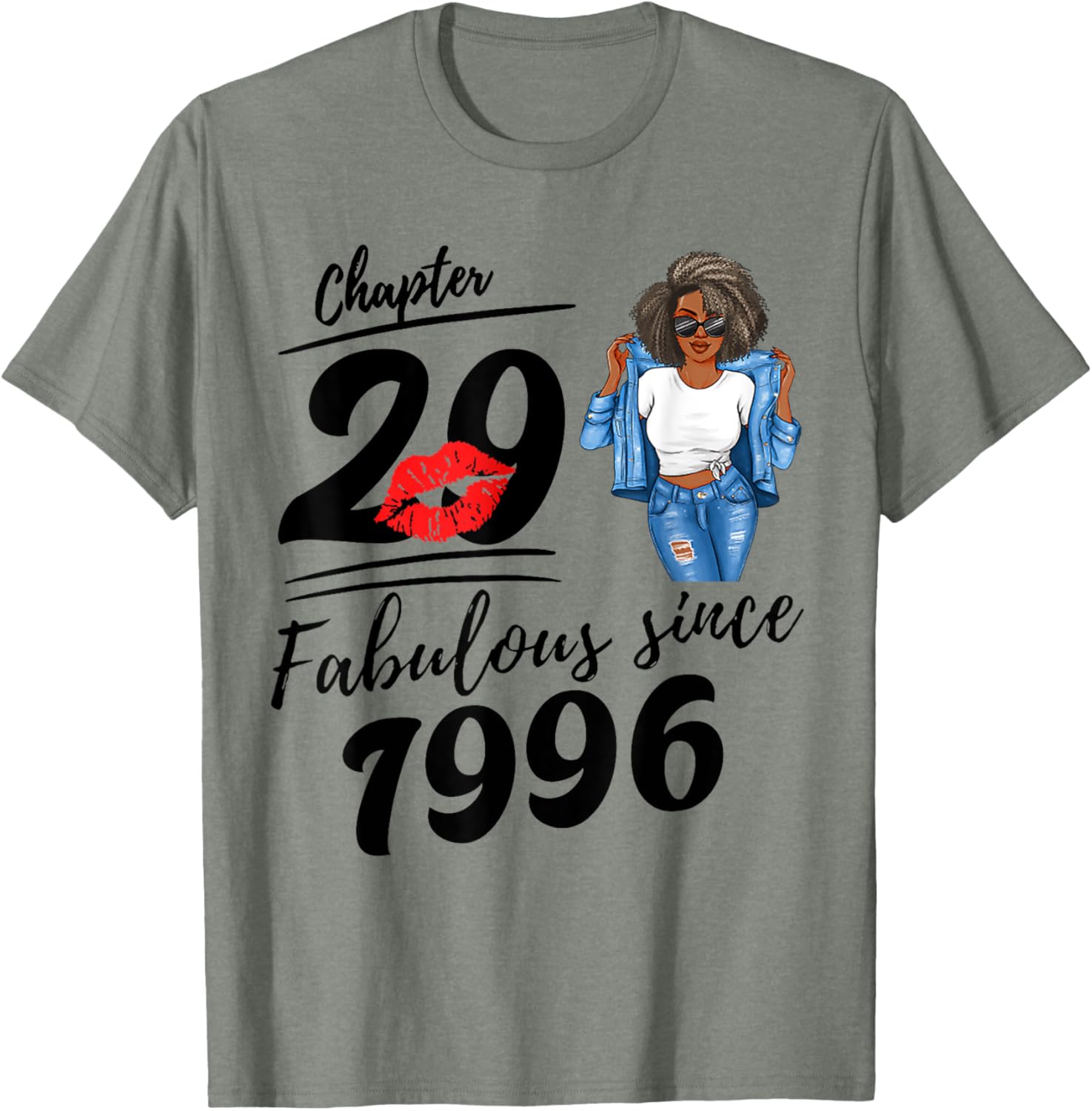 29th Birthday Melanin T-Shirt Fabulous Since 1996 for Women - 4