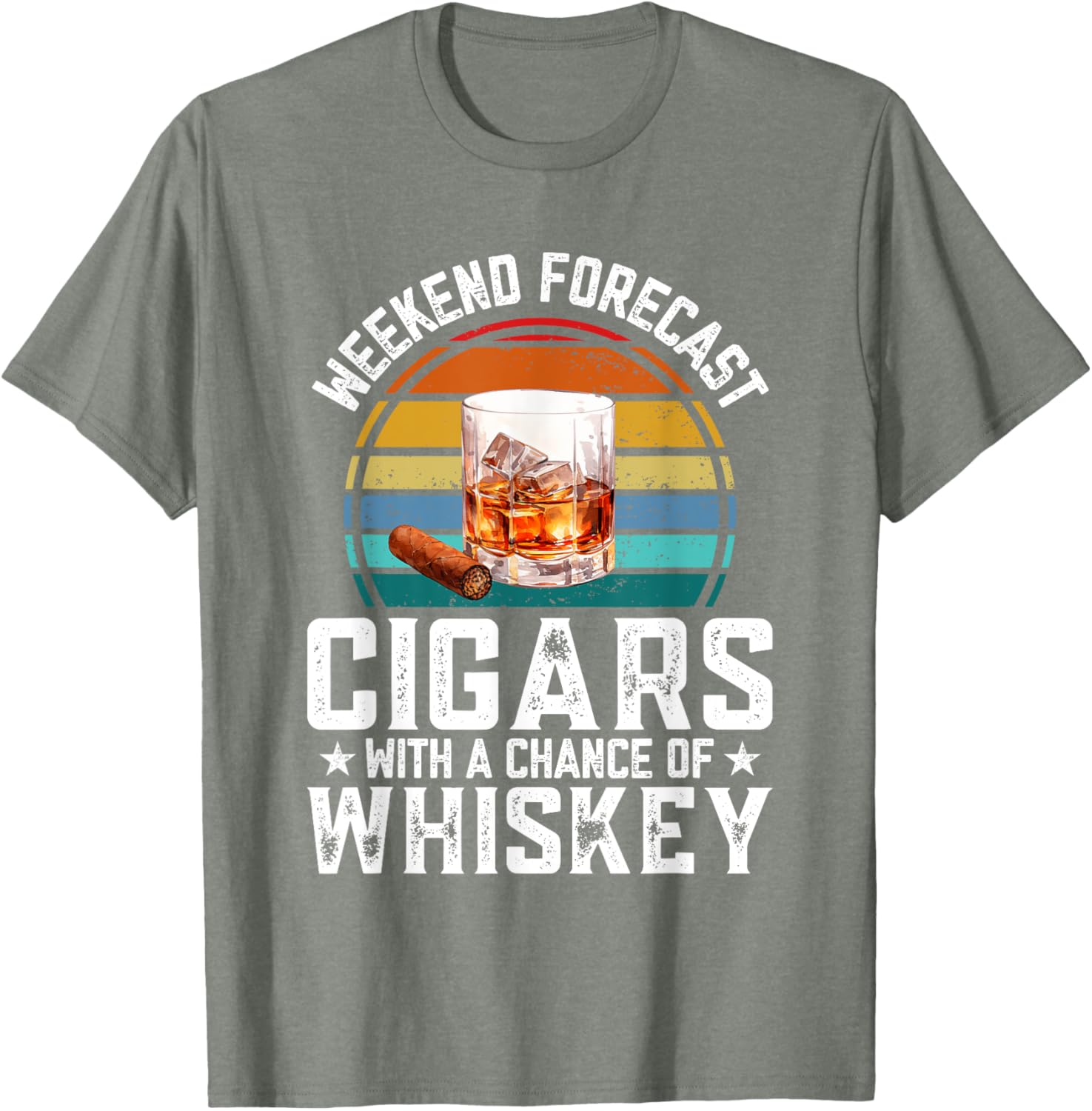 Bourbon Weekend Forecast Cigars T-Shirt with Whiskey Vibes for Relaxation - 5