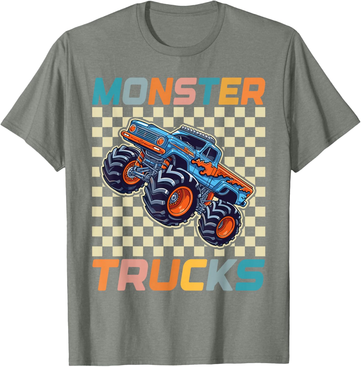 Cute Monster Truck T-Shirt for Toddlers and Kids Retro Vintage Style - 3