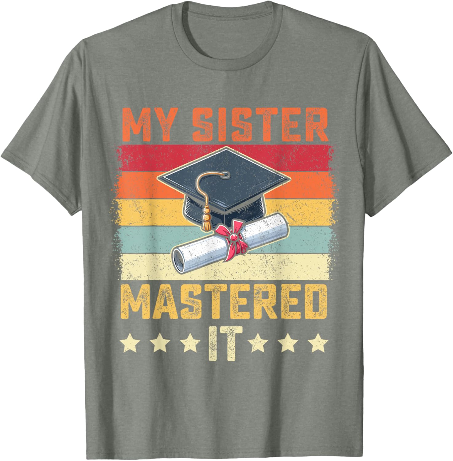 My Sister Mastered It Vintage Graduation T-Shirt for Proud Family Celebrations - 10