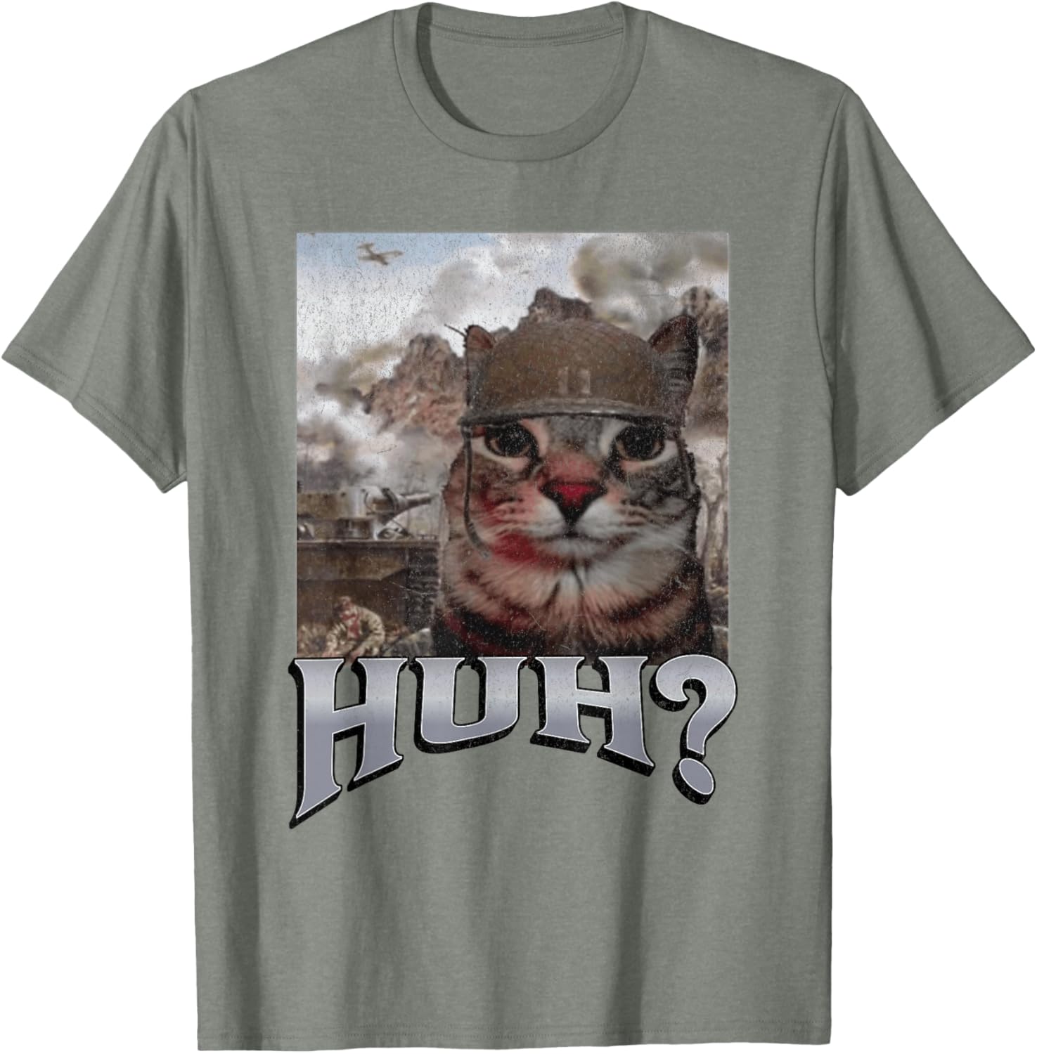 Funny Cat Meme T-Shirt for Men and Women - Huh? Graphic Tee - 8