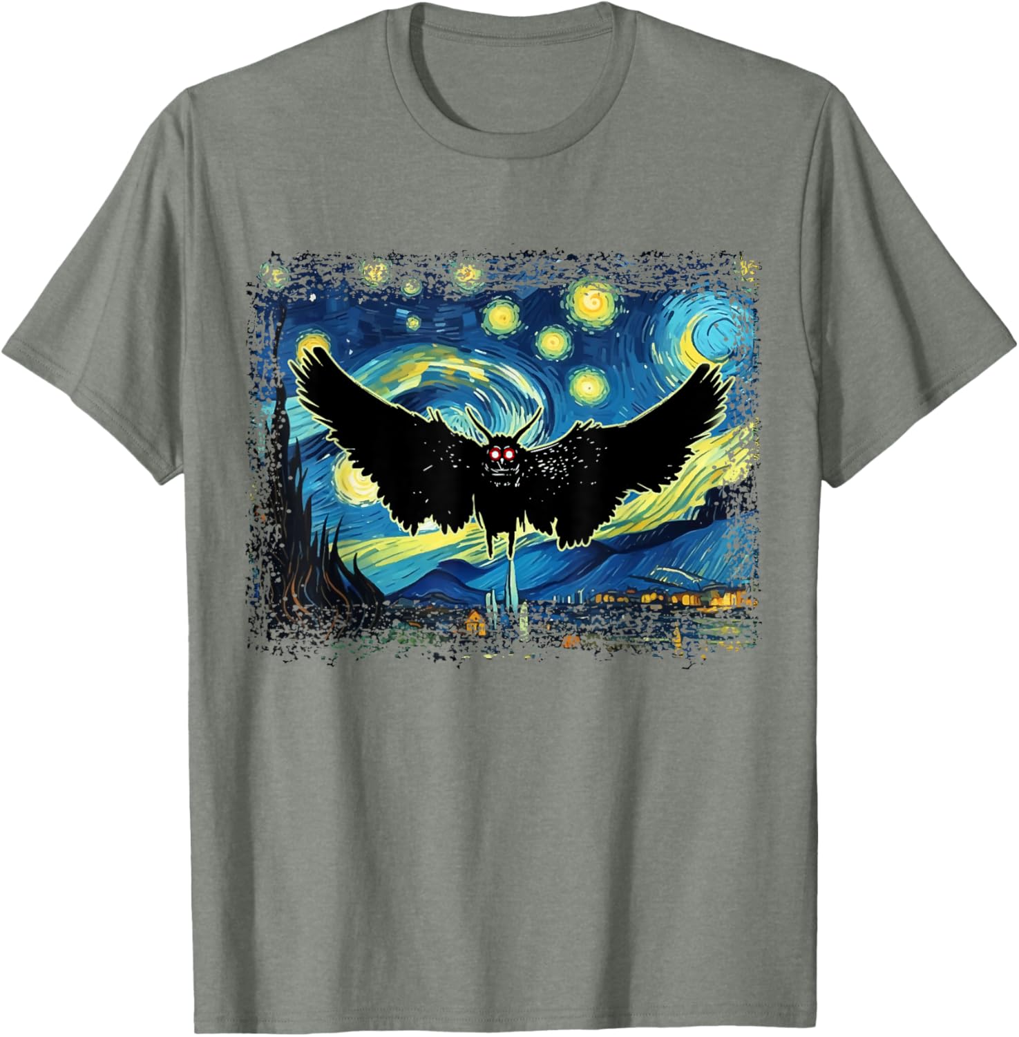 Mothman Starry Night T-Shirt for Unique Style and Comfort - 11