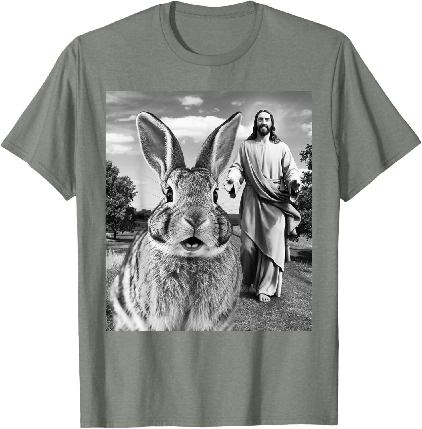 Happy Easter Bunny Selfie T-Shirt for Men Women Kids Fun Christian Style - 19