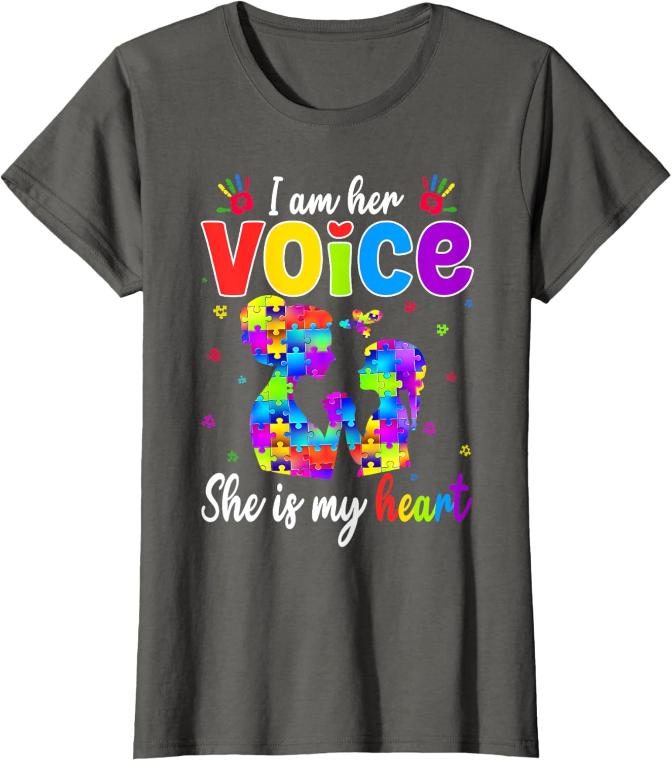 Autism Mom I'm Her Voice She Is My Heart T-Shirt for Proud Mothers - 11