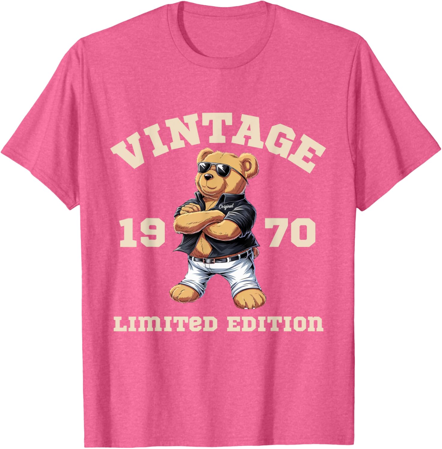 Mens Vintage 55th Birthday Teddy Bear T-Shirt for 1970 Born Lovers - 18