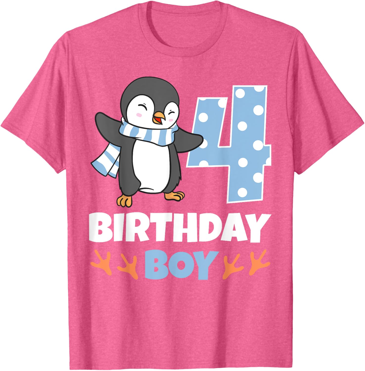 Adorable Penguin 4th Birthday Boy Winter Theme Party T-Shirt - 3
