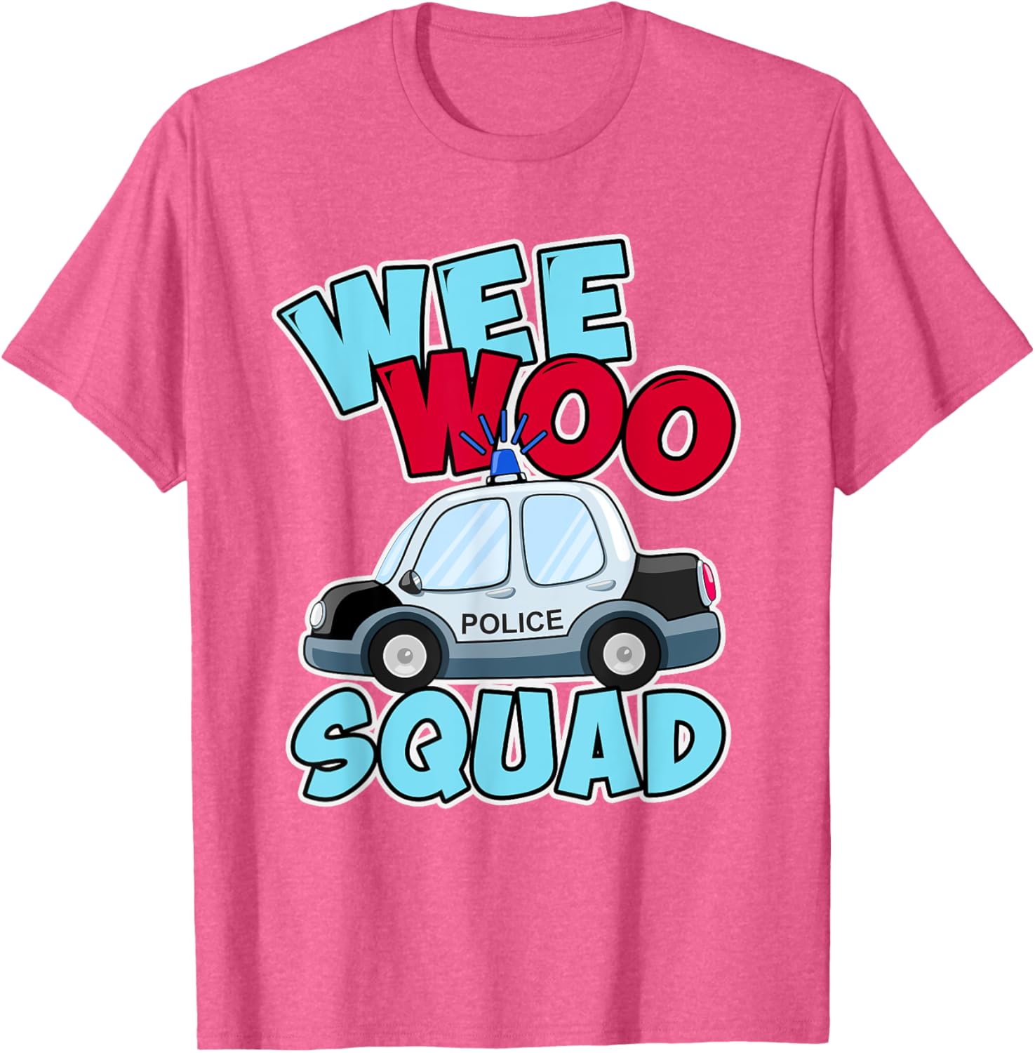 Wee Woo Squad Police Car T-Shirt for Kids - Fun Policeman Design - 28