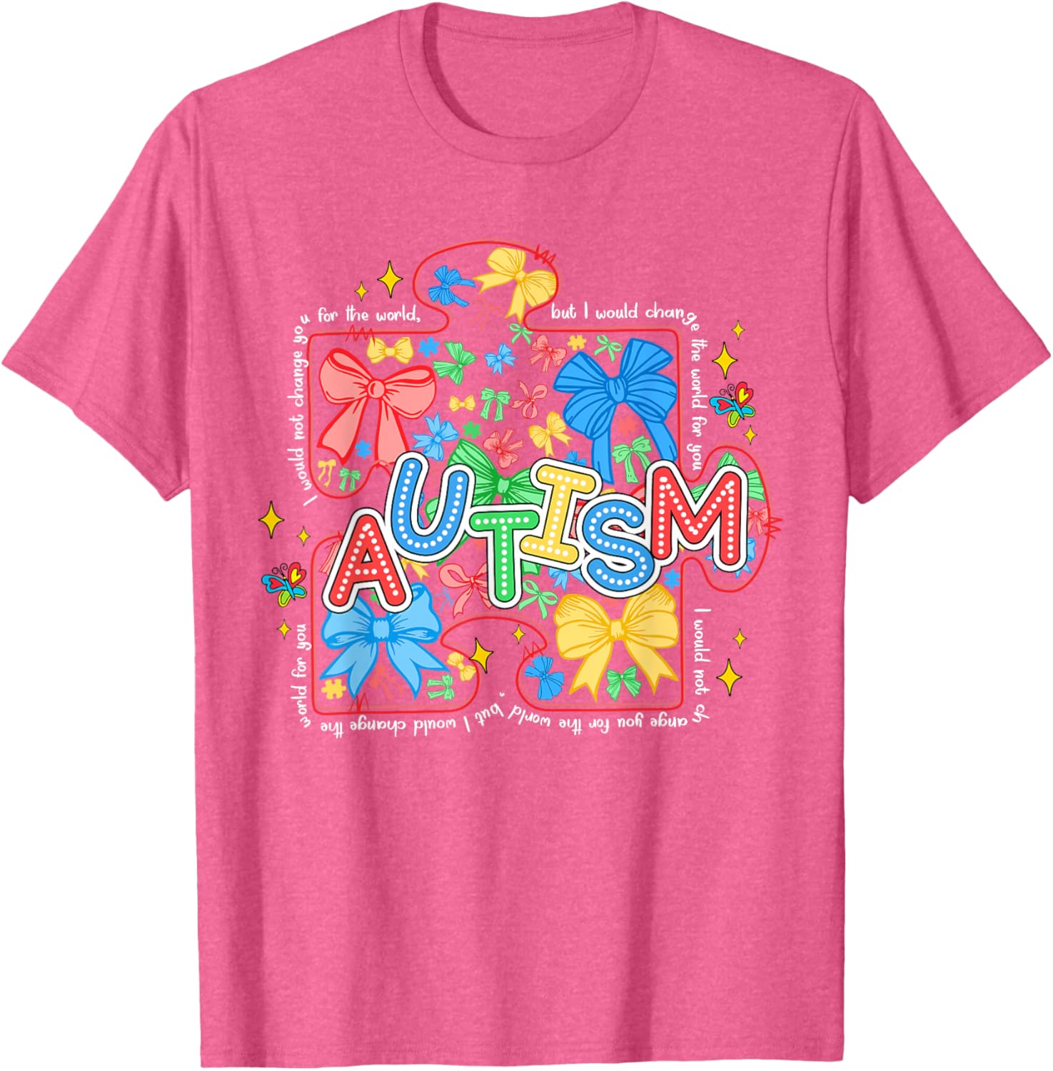 Autism Awareness Puzzle Bow Women's T-Shirt Cute and Stylish Design - 6