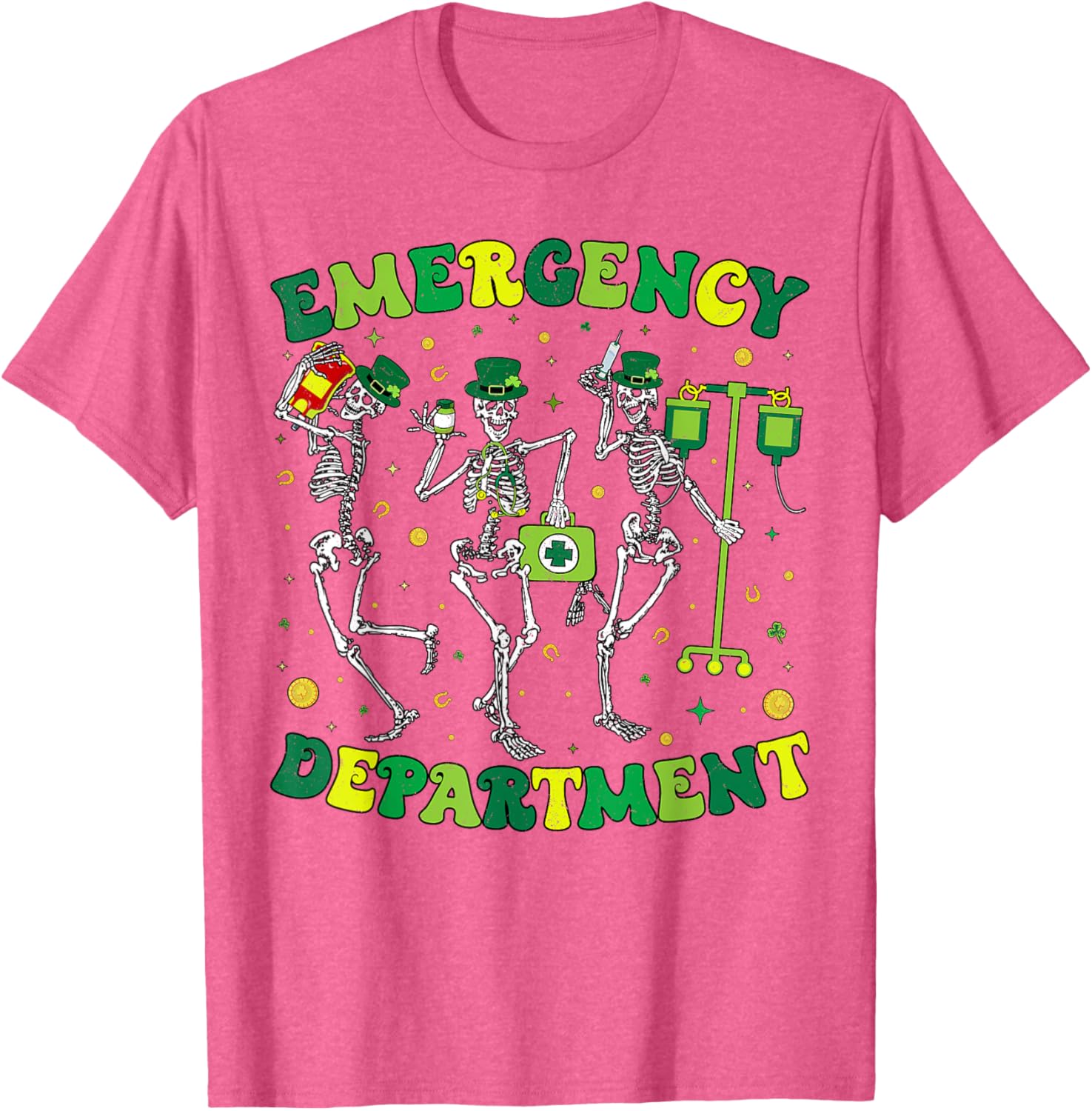 St Patricks Day Skeleton T-Shirt for Emergency Department Fun - 12
