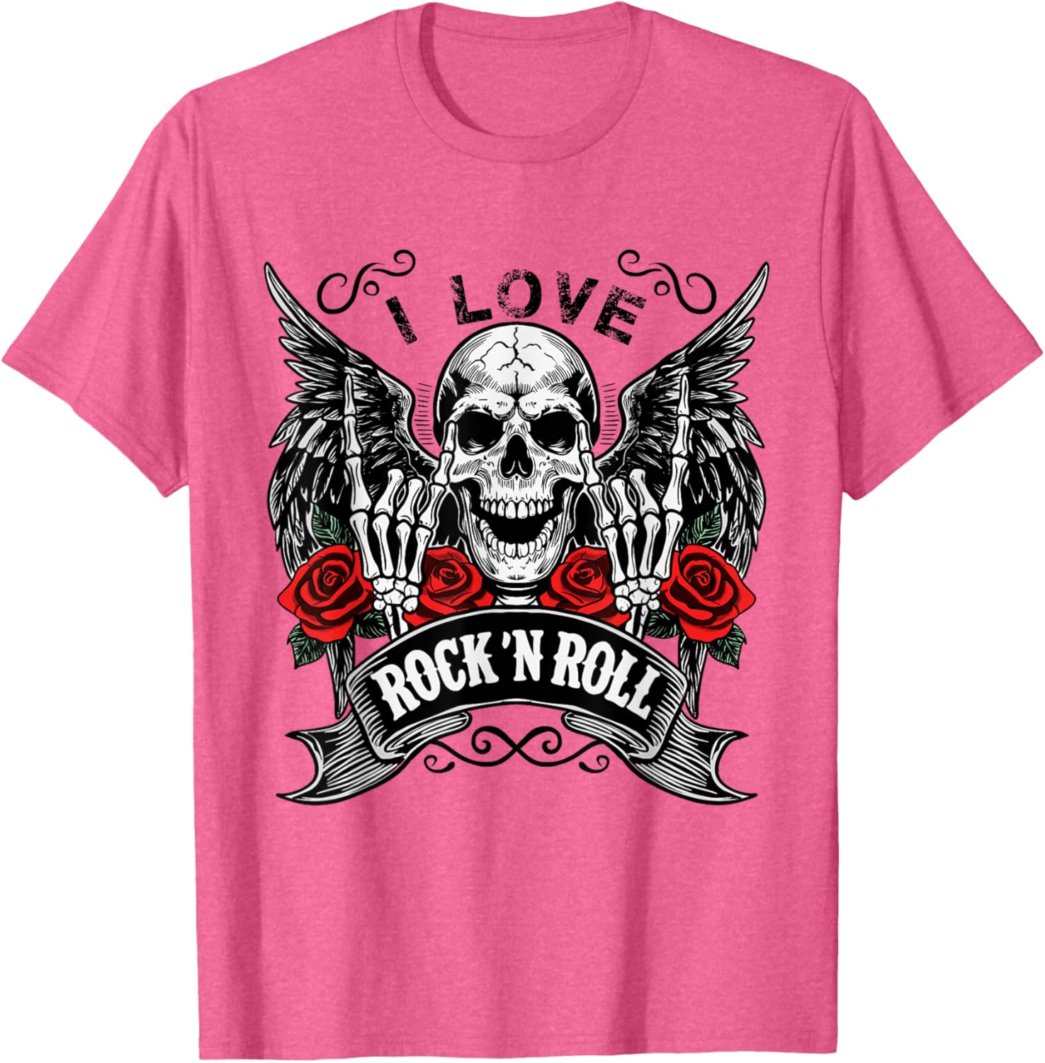 Vintage Rock And Roll Skeleton Hands T-Shirt for Music Lovers - 14