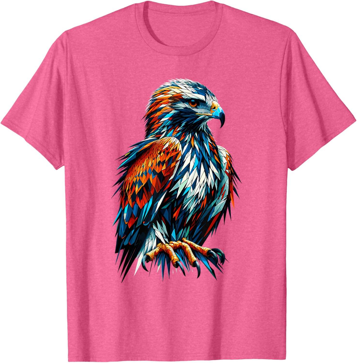 Polygon Art Hawk T-Shirt for Bird Lovers - Unique and Stylish Design - 6