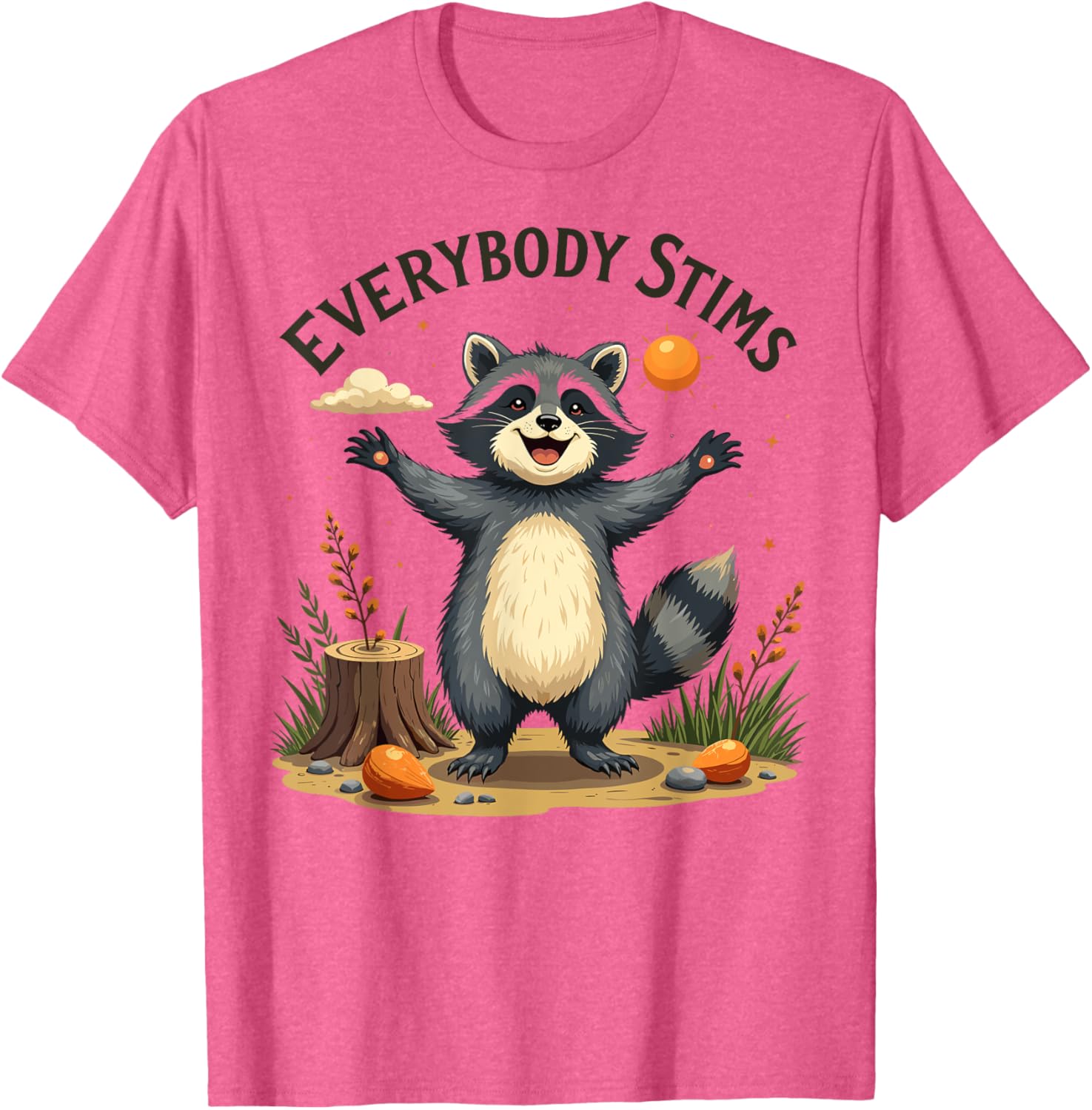 Support Autism Awareness with Everybody Stims Raccoon T-Shirt - 10