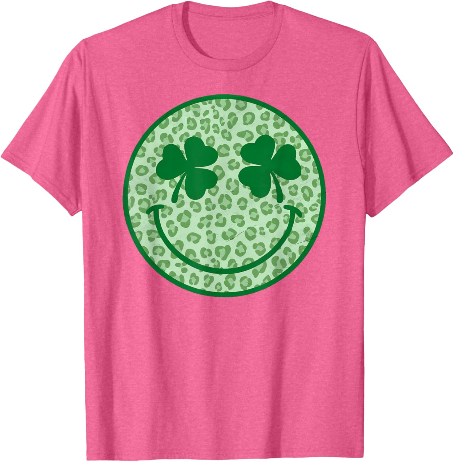Smile Happy St Patricks Day Retro Shamrock Leopard T-Shirt for Fun Style - 11
