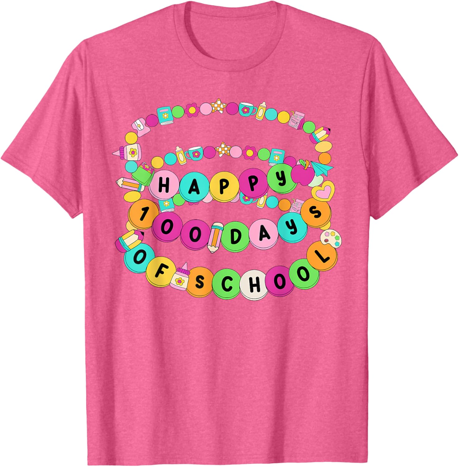 Happy 100 Days School Fun T-Shirt for Teachers and Students - 11