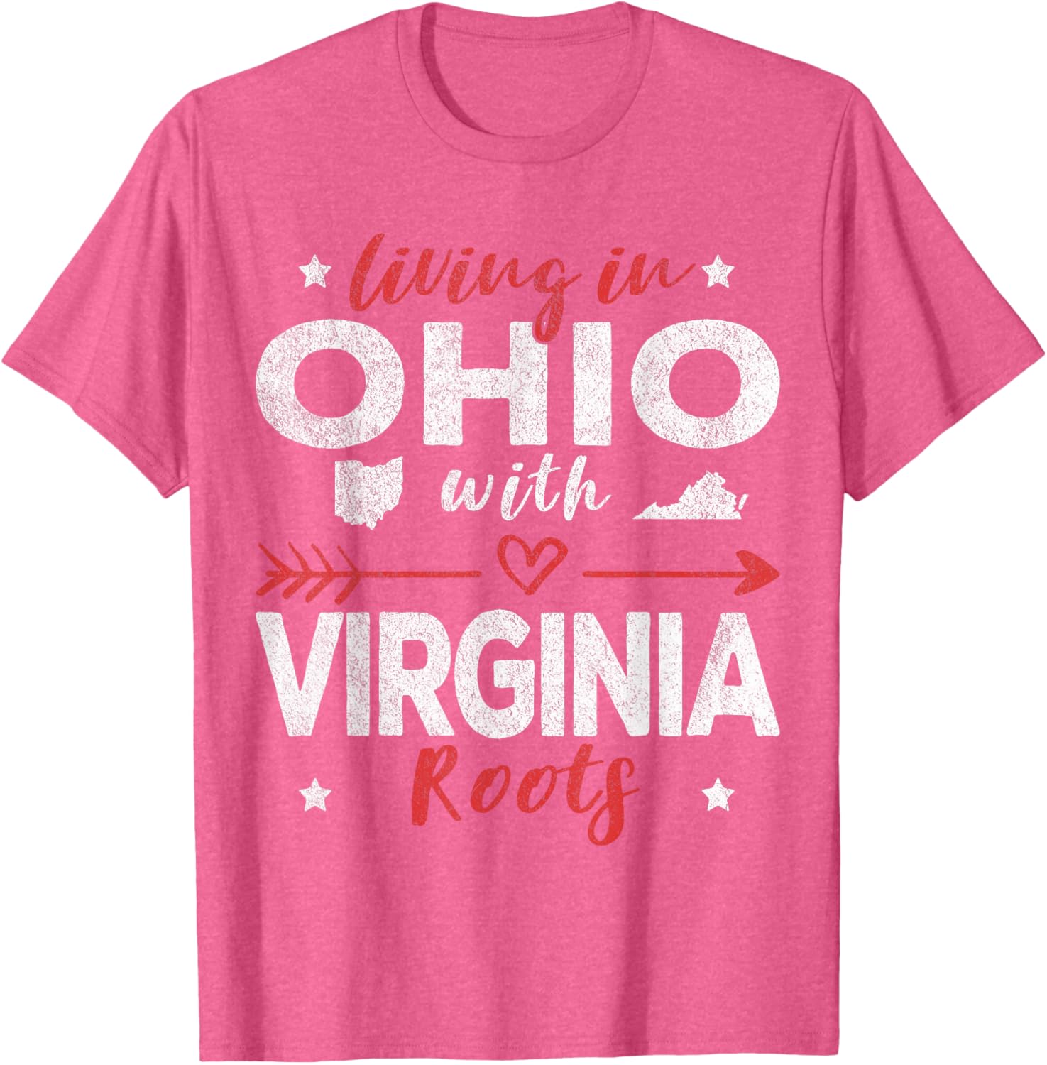 Living in Ohio with Virginia Roots T-Shirt for Proud State Lovers - 8