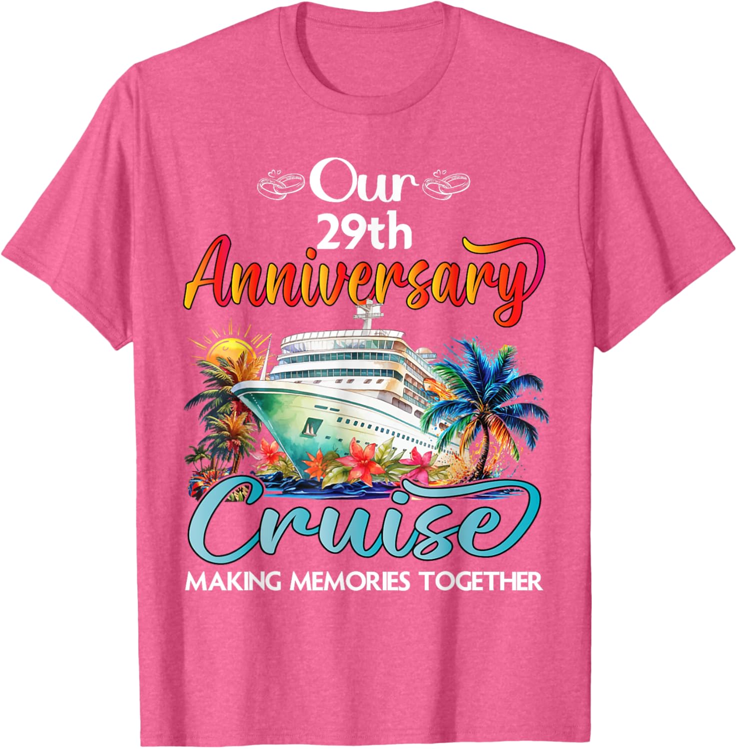 29th Anniversary Cruise T-Shirt for Couples Perfect Gift for Him and Her - 8