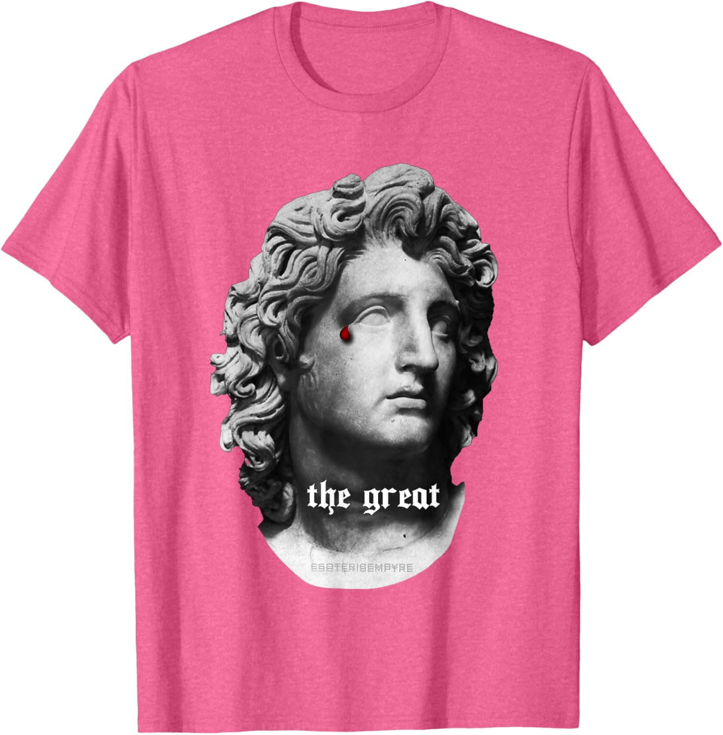Alexander the Great Bust T-Shirt with Unique Bloody Teardrop Design - 23