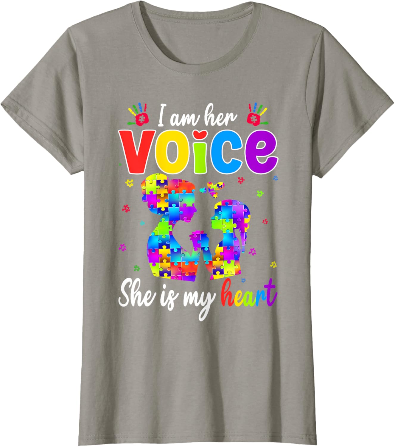 Autism Mom I'm Her Voice She Is My Heart T-Shirt for Proud Mothers - 1