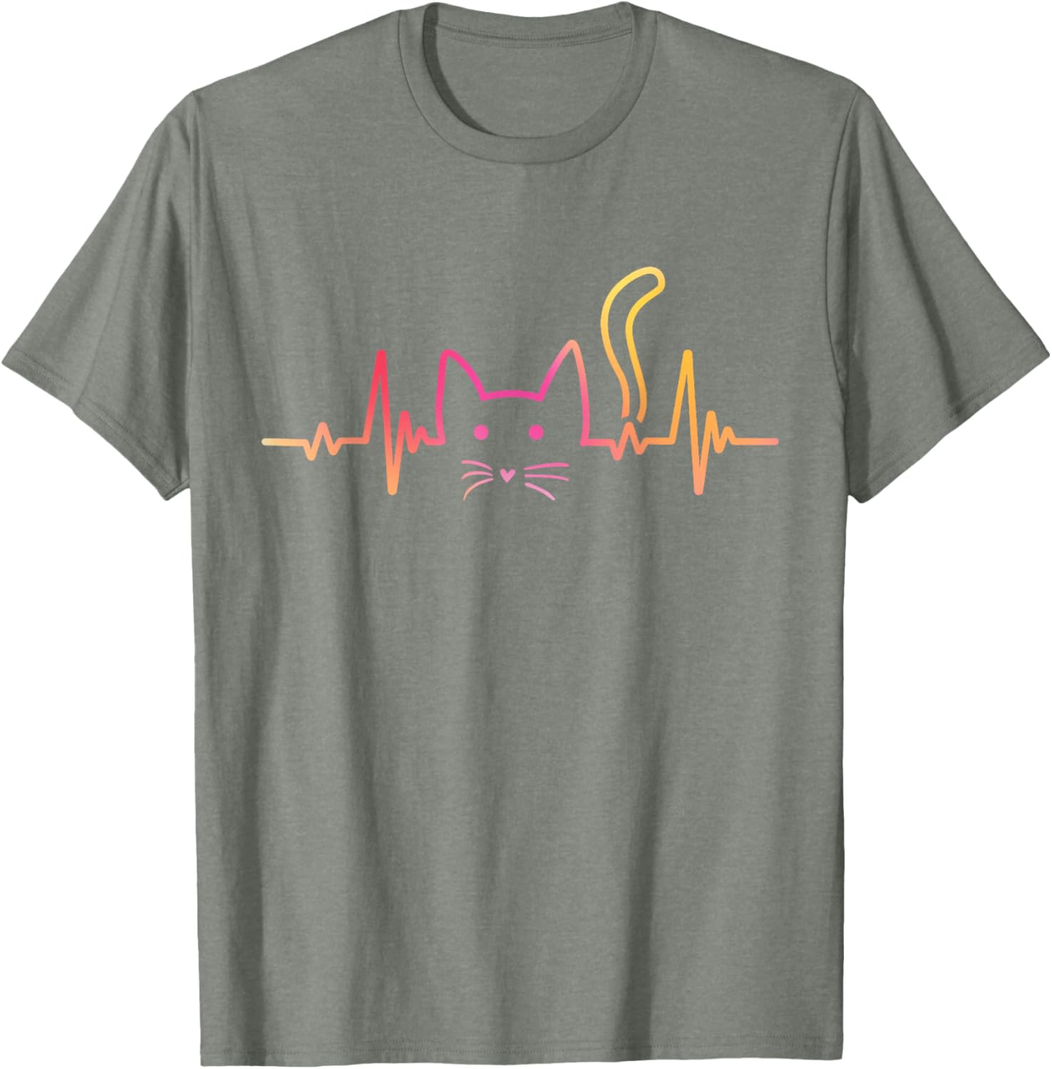 Fluffy Paws and Cuddles Heartbeat Cat Lover T-Shirt for Men and Women - 14