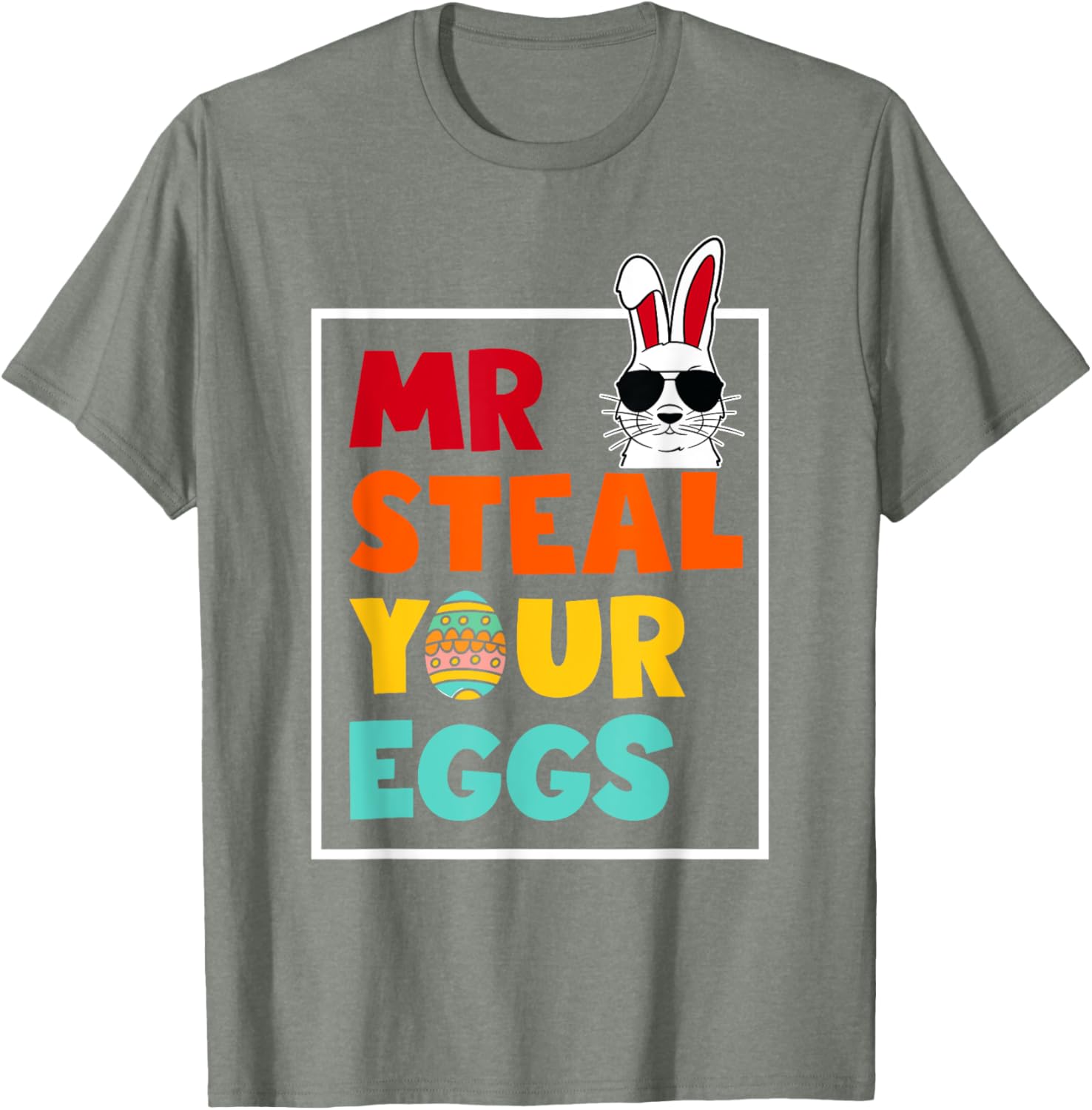 Funny Mr Steal Your Eggs Bunny T-Shirt for Toddlers - Easter Spring Style - 5