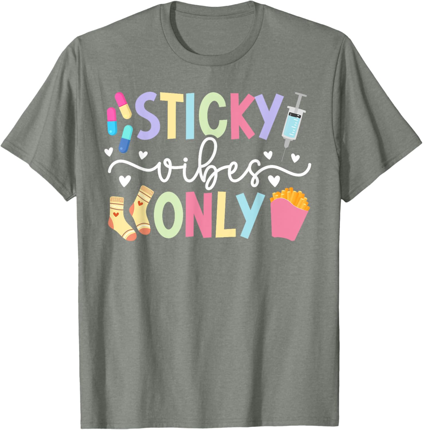 Sticky Vibes Only IVF Mom Transfer Day T-Shirt for Fertility Support - 17