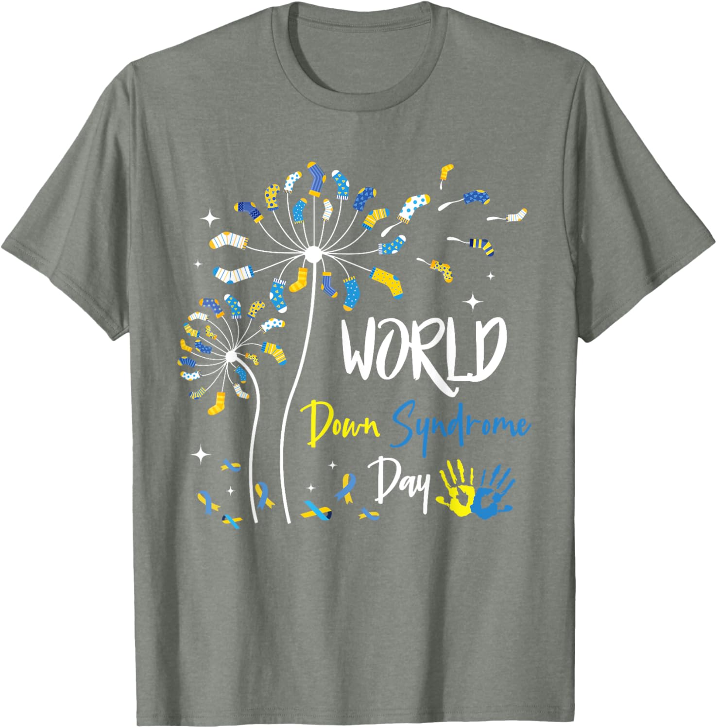 Rock Your Socks Down Syndrome Day Dandelion Awareness T-Shirt - 7