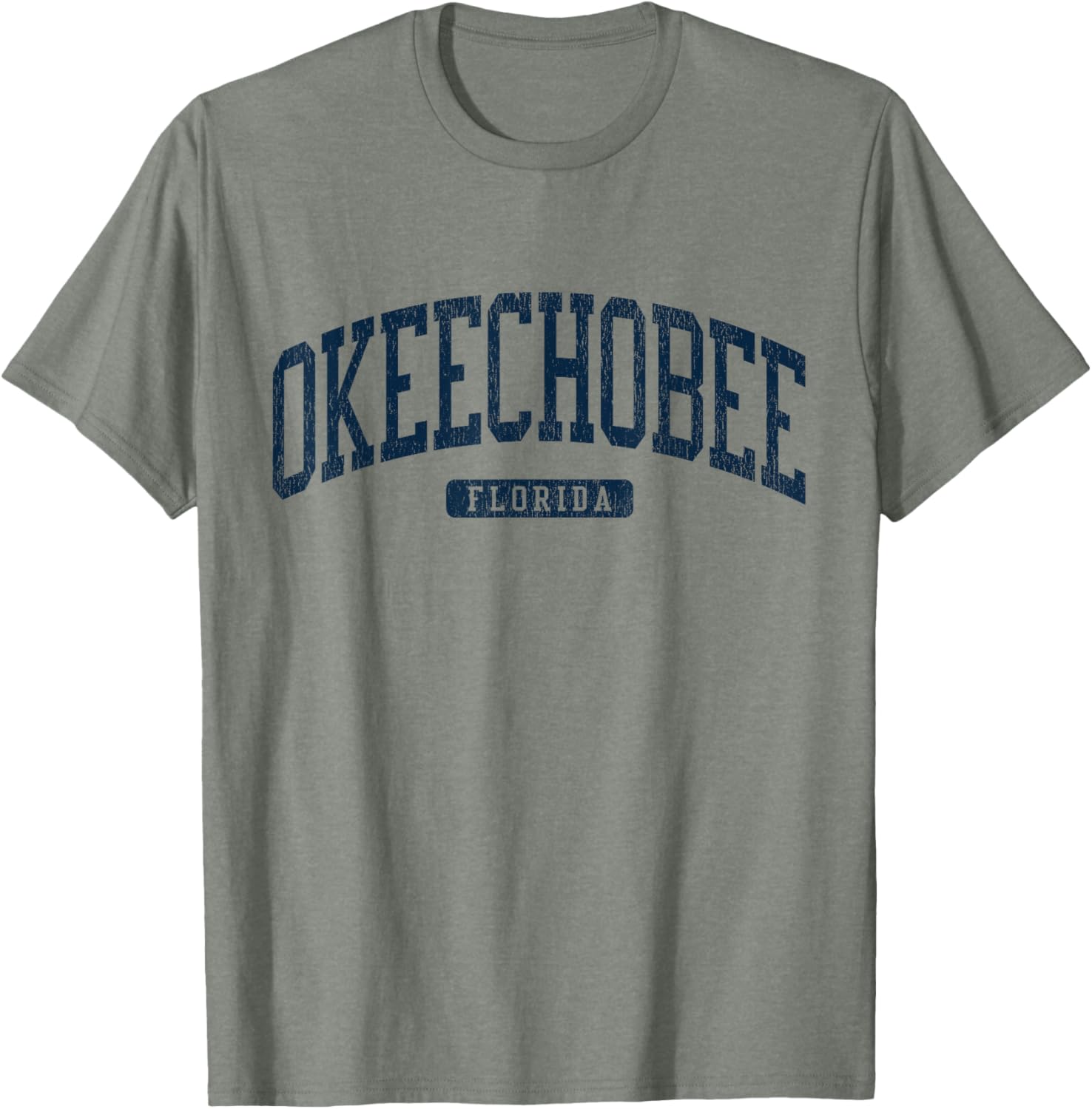 Okeechobee Florida College Style Blue T-Shirt for Students and Fans - 12