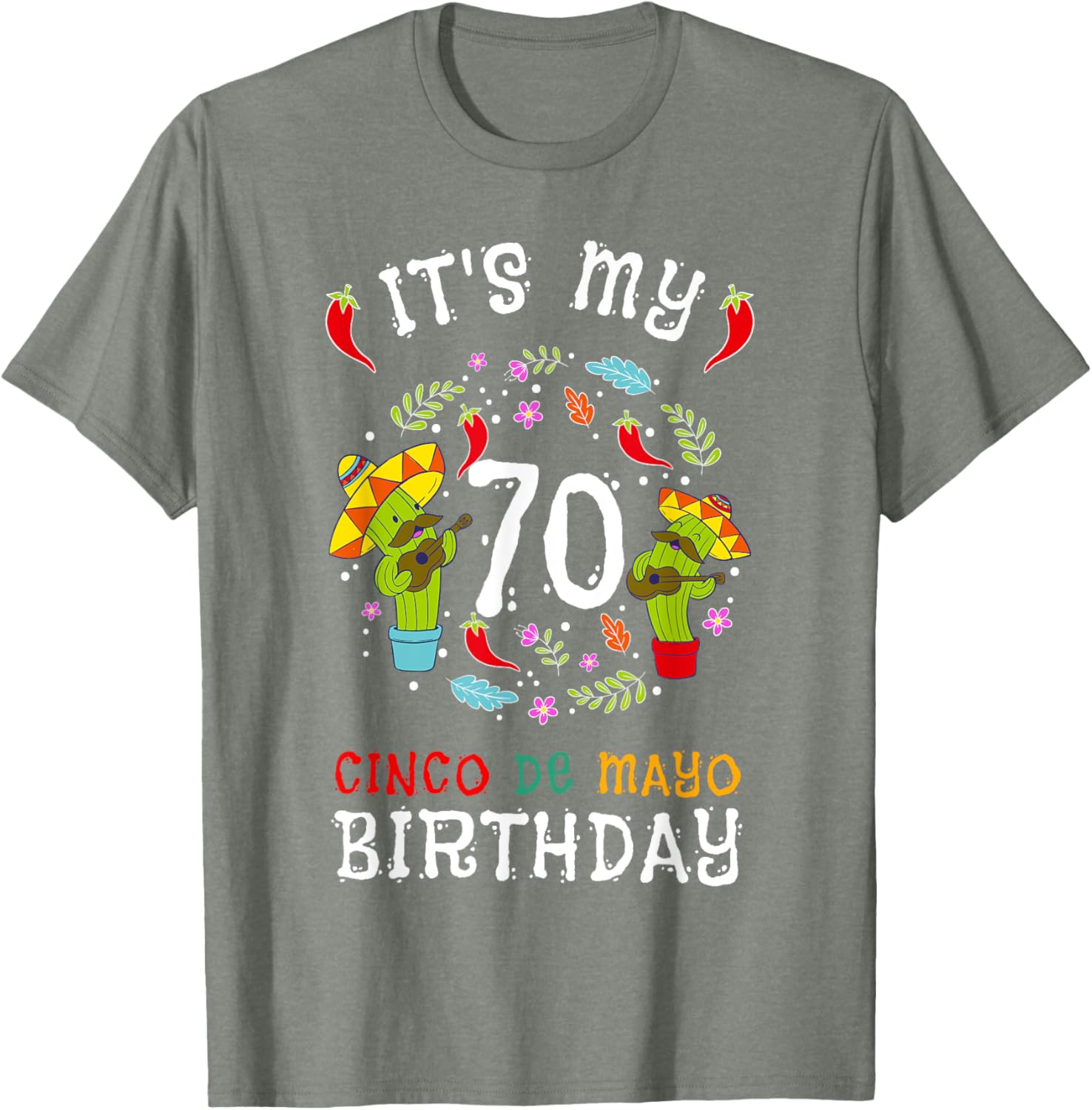 Celebrate 70th Birthday with Fun Cinco De Mayo T-Shirt for Kids and Men - 13