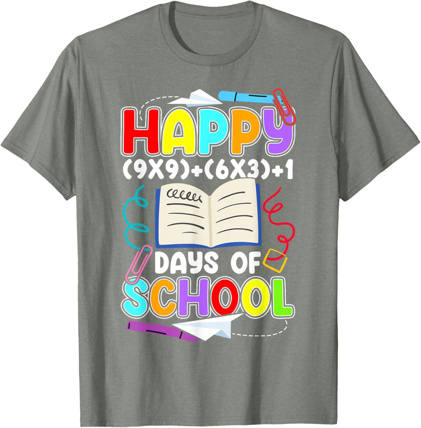 Happy 100 Days of School Math T-Shirt for Kids Celebrating 100th Day - 9