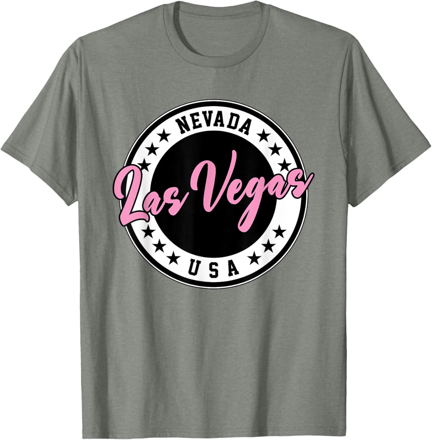 Las Vegas Nevada Pink Script Circle T-Shirt for Fun Fashion Lovers - 28