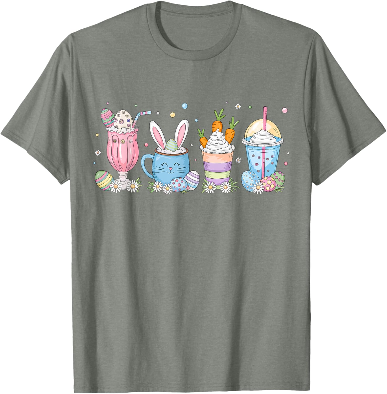 Coffee Lover T-Shirt for Women | Cute Latte Iced Cream Design for Easter - 21