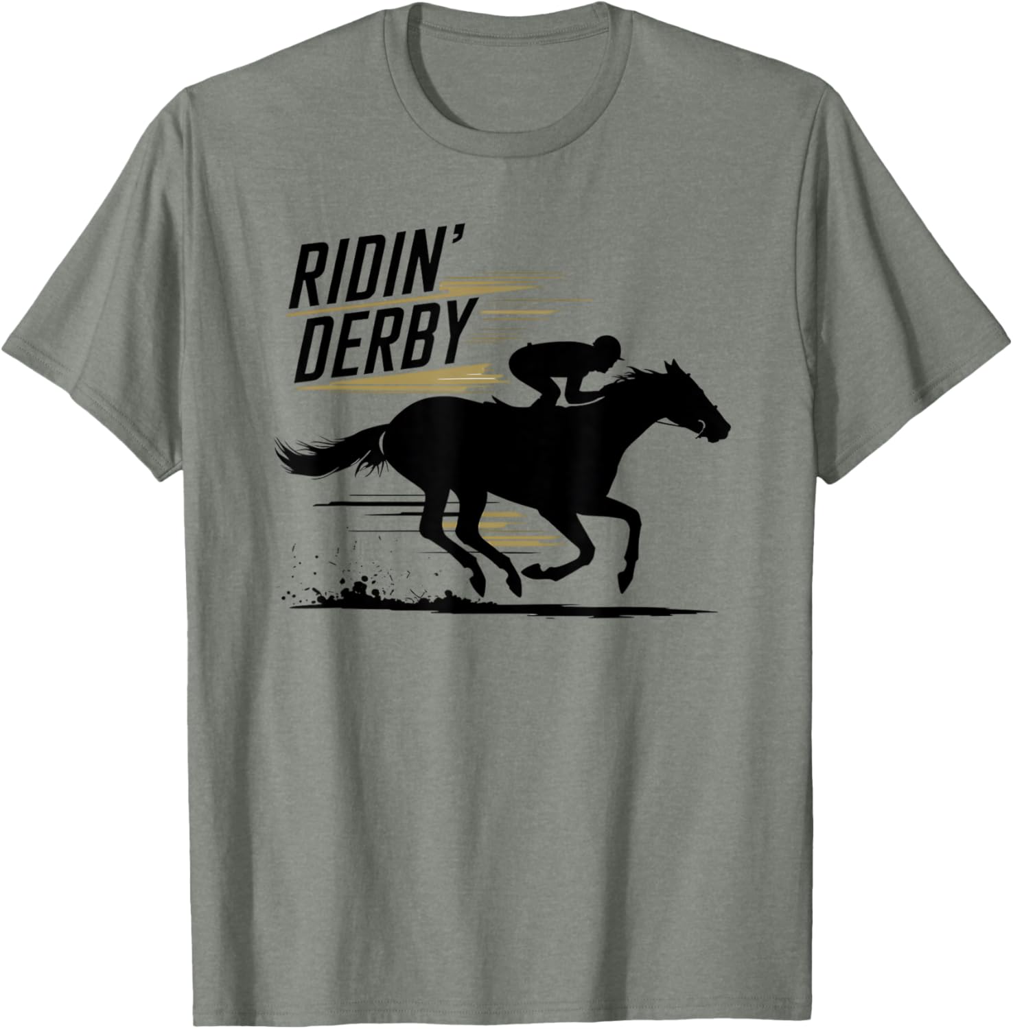 Ridin Derby Retro Horse Racing Fans Equestrian T-Shirt Fun Tee - 3