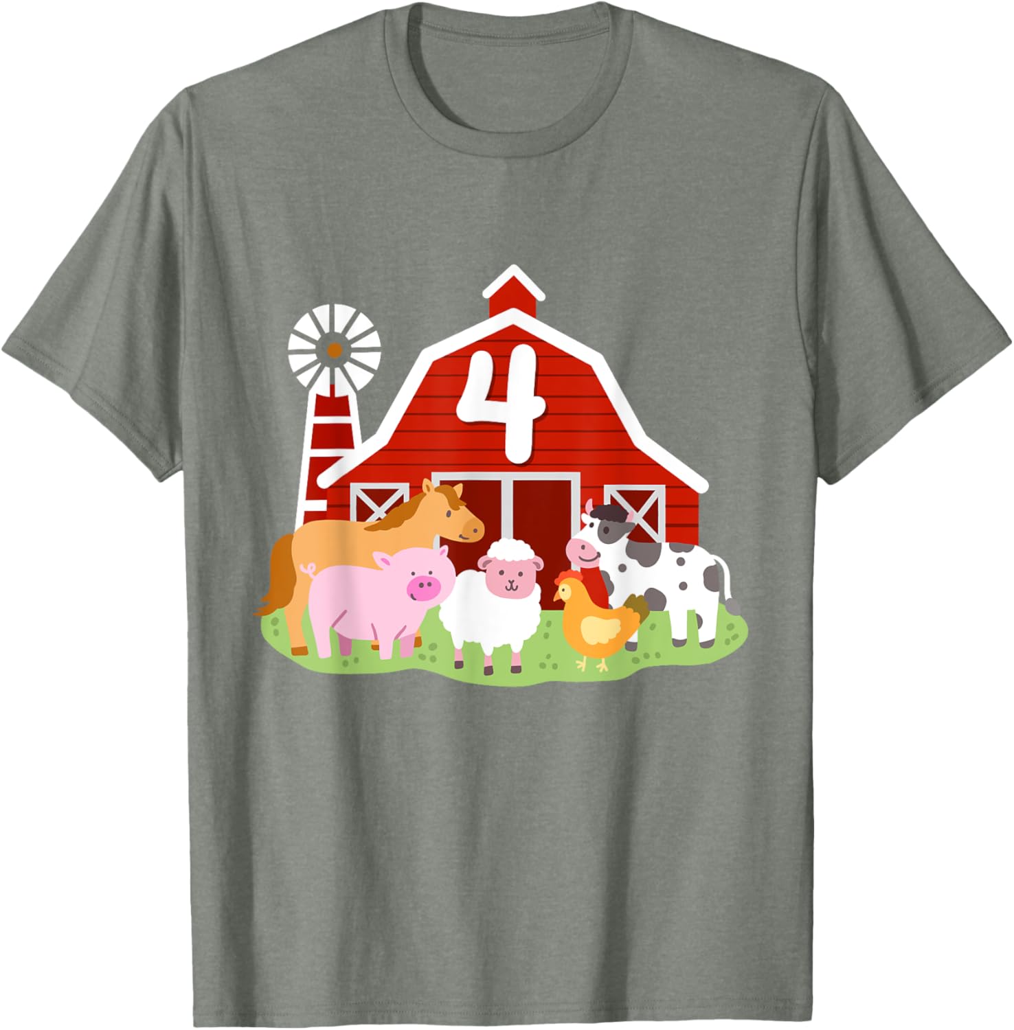 Adorable 4th Birthday Farm Animals T-Shirt for Boys Toddler Party Fun - 2