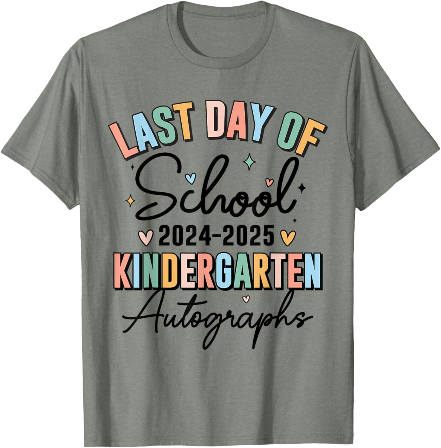 2024 Kindergarten Graduation T-Shirt for Boys and Girls with Autographs - 3