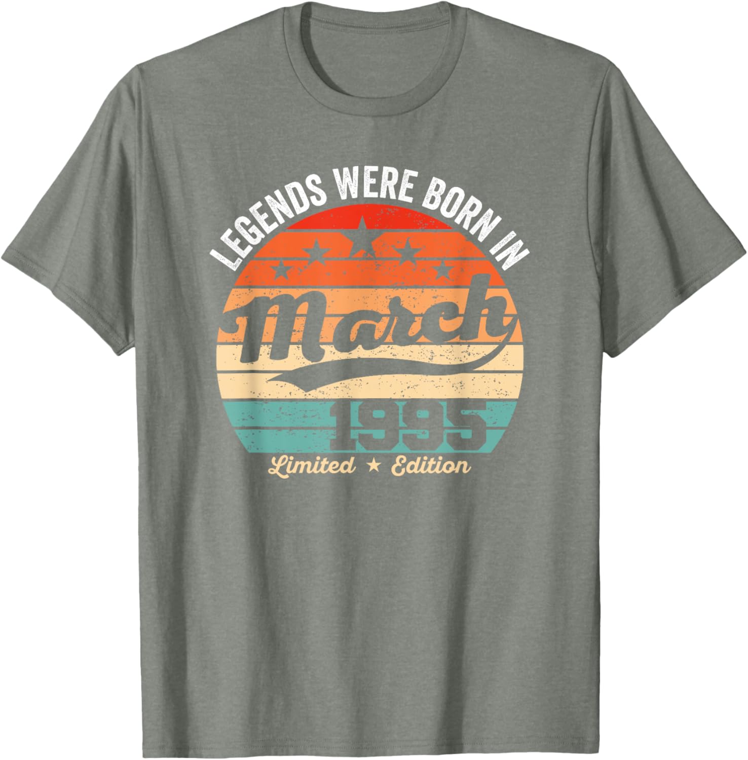 Vintage 30th Birthday Legends Born in March 1995 T-Shirt for Men and Women - 16