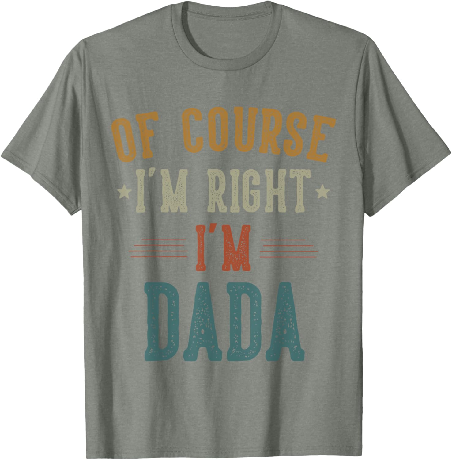 Vintage Father's Day T-Shirt Of Course I'm Right Dada Dad Gift - 18